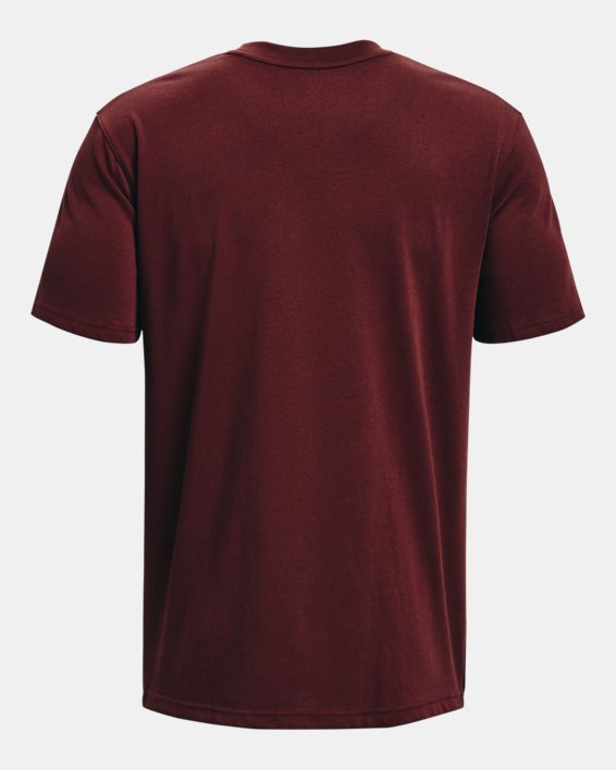 Men's UA Logo Embroidered Heavyweight Short Sleeve, Red, pdpMainDesktop image number 5